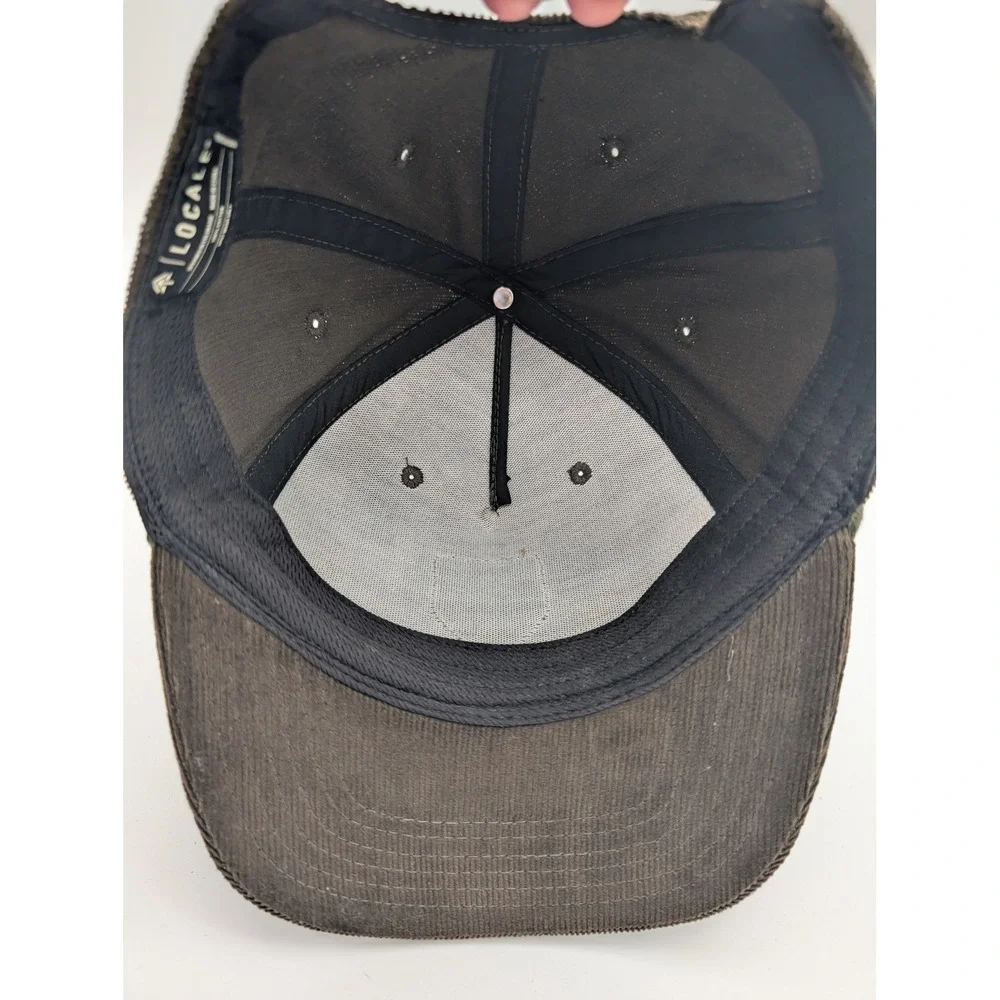 Locale Glacier National Park Corduroy Snapback Hat Brown Bear Patch Rope Cap MT
